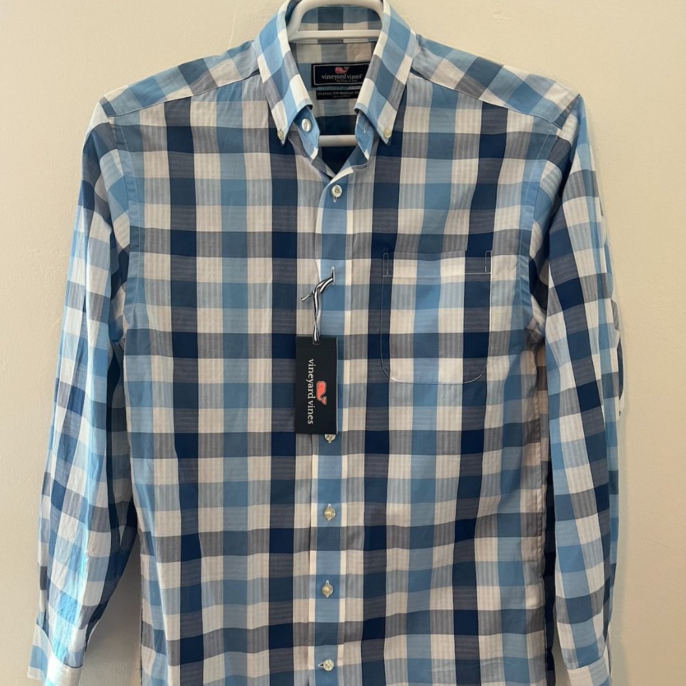Vineyard Vines Murray Shirt Trawler Plaid Blues